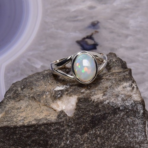 Edelopal ring 925er - 925er, silber