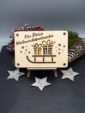 Handgefertigte Holzkarte "Schlitten", perfektes Geldgeschenk, Weihnachten