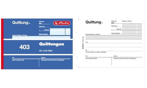 Herlitz formularbuch quittung - herlitz, "quittung