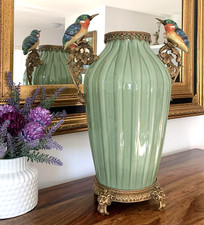 Porzellanvase Jugendstil Vogel