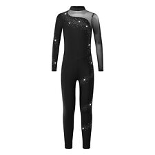 DE iEFiEL Mädchen Turnanzug Langarm Gymnastikanzug Ganzkörper Trikot Jumpsuit