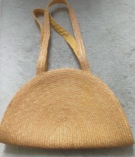 1 neue gelbe Damen Bast Tasche