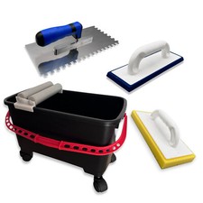 Fliesenleger Waschset Wascheimer Fugbox Fliesenwaschset Fugbrett Kelle Rollen