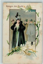 10417555 - Koenigin der Nacht Jugendstil AK Erotik 1900
