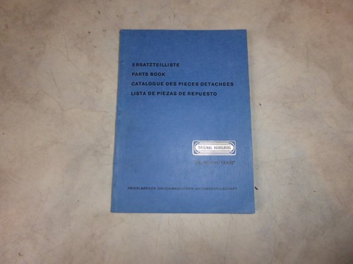 Ersatzteilliste heidelberger - ersatzteilliste,