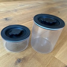 TUPPERWARE Set 2 Vakuum Aufbewahrungsbehälter durchsichtig 2 L 800ml schwarz 