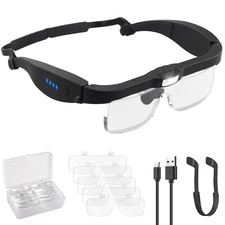 LED Lupenbrille mit Licht Stirnlupe Kopflupe Brillenlupe 1,5x/3,0x /8,5x/10x M7A