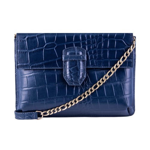 Damen marineblau leder clutch - damen,