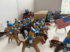 Playmobil Western Nordstaatler Konvolut 4 Planwagen 1 Postkutsche Soldaten retro