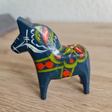 Original Dala Pferd, Blue Dala Horse  Schweden, 70er Jahre, Swedish Weihnachten