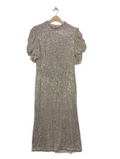 H&M Abendkleid Damen Kleid Gr. DE 42 silberfarben Elegant