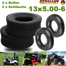 2x Reifen inkl. Schlauch 13x5.00-6 Winkelventil für Aufsitzmäher Rasentraktor DE