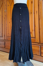 Rock schwarz Strick Neu in Gr.  L 42 - 44  mit langen Falten Strickplissee