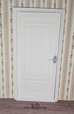 Innen-Tür mit Beschlag 17,5 x 9 cm Weiß-3 Miniatur Puppenhaus, Puppenstube 1:12
