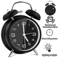 Wecker Doppelglockenwecker extra lauter Weckalarm mit Nachtlicht Retro-Design 4"