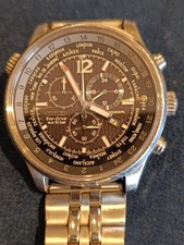 Citizen Eco-Drive World Time Chrono Sapphire Glas S+ Herren Armbanduhr