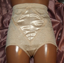 Elegantes Miederhöschen * Slip * Formhöschen SATIN puder glänzend geblümt L/XL