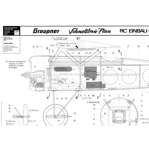 Bauplan fokker d viii - fokker, e.v.