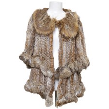 Maclauren, Fellweste, Damen, Größe: M/L, Braun/Grau/Weiß, Kaninchenpelz -UuV