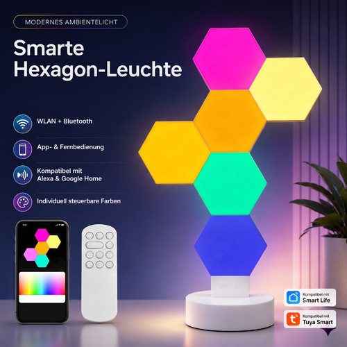 Led hexagon panel - led, lampe