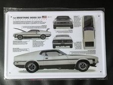 Blechschild Schild 20x30 " 1971 Ford Mustang Boss 351 " Infoschild Bild, PK1