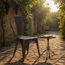 Schwarz Metall Tolix Stil