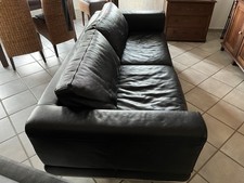 2er Leder Sofa Couch Ikea schwarz