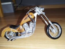 Deko-Objekt*Motorrad*Harley*Metall (Alu)*Holz*Leder*Creme*22 x 15 x 9 cm*Top
