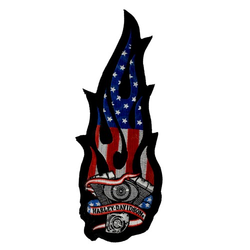 Harley davidson patch flames - harley,
