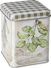 Dose Teedose 10 x 7,5 cm Kräuter Küchenkräuter Basil IHR Ideal Home Range