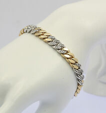 ♦♦ Armband 18 kt 18k 750 er Gelb Weiß Gold mit Diamanten Armkette Armreif Massiv