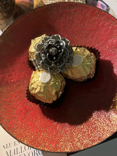 Silberner ring schwarz - 🌷,
