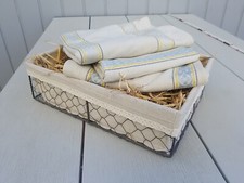 1x Antikes Überhandtuch Leinenhandtuch/Tischläufer, Tuch, Tischdecke, bestickt**