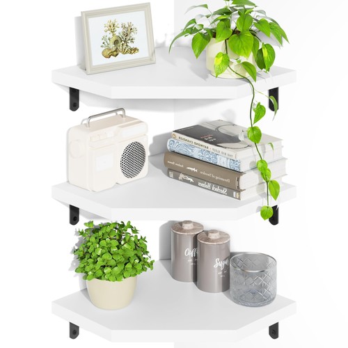 Corner shelf wall - corner, white