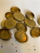 Messing Einfassung Tassenfassungen Vintage NOS OVAL 18x14mm 12er Pack