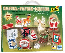 Bastelkoffer Bastelpapierkoffer Bastelset Papier Koffer 110 Teile Weihnachten