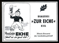  Alte Werbung 1964 Älteste Brauerei (2) der Landeshauptstadt ZUR EICHE Kiel Bier