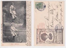 907481 Ak Artisten 3 Bertinis mit Reklame Specialhaus für Damenputz Norden 1905