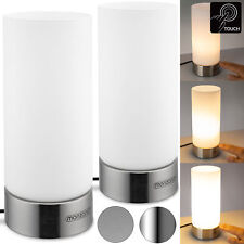 Tischlampe Nachttischlampe Tischleuchte Touch dimmbar 2er Set Leselampe Glas E14