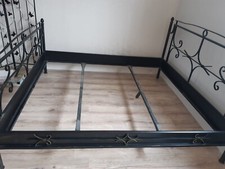 Metall Bett 200x200, Schwarzgold 