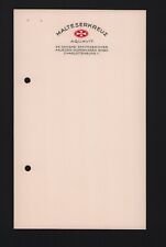 CHARLOTTENBURG, Getränkekarte Weinkarte Speisekarte blanko 1920, Malteserkreuz