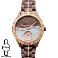 Michael Kors Braune Damenuhr MK3757 38mm Edelstahl-Quarzuhr Two Tone Zifferblatt