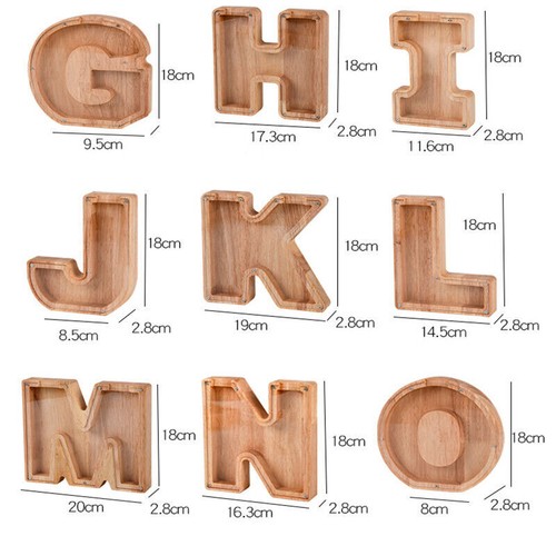 Holz alphabet sparschwein - holz,