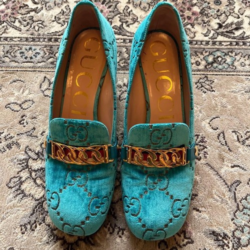Gucci samt loafer pumps - samt,