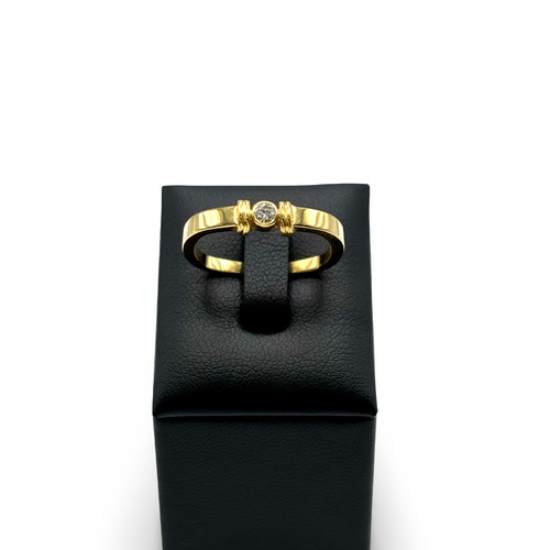 750 gelbgold solitär ring - 750/-,