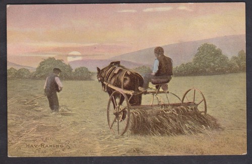 Alte postkarte bauern heu - alte,