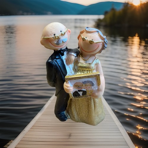 Goldene hochzeit paar figur - goldene,