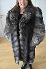 PELZ PELZMANTEL ECHTES SWINGER SKANDINABIEN SILBERFUCHS LUXUS FUCHS COAT SILBER