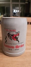 Alter Bierkrug Lammbräu Schwieberdingen von 1962, 0,5 Liter, Salzglasur
