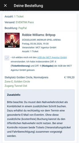 Ticket robbie williams - robbie,